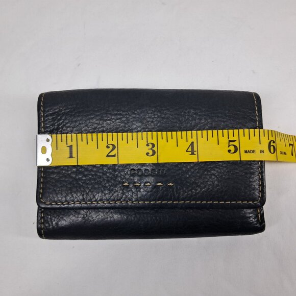 Fossil Black Soft Genuine Leather 3 Trifold Wallet - Picture 8 of 9